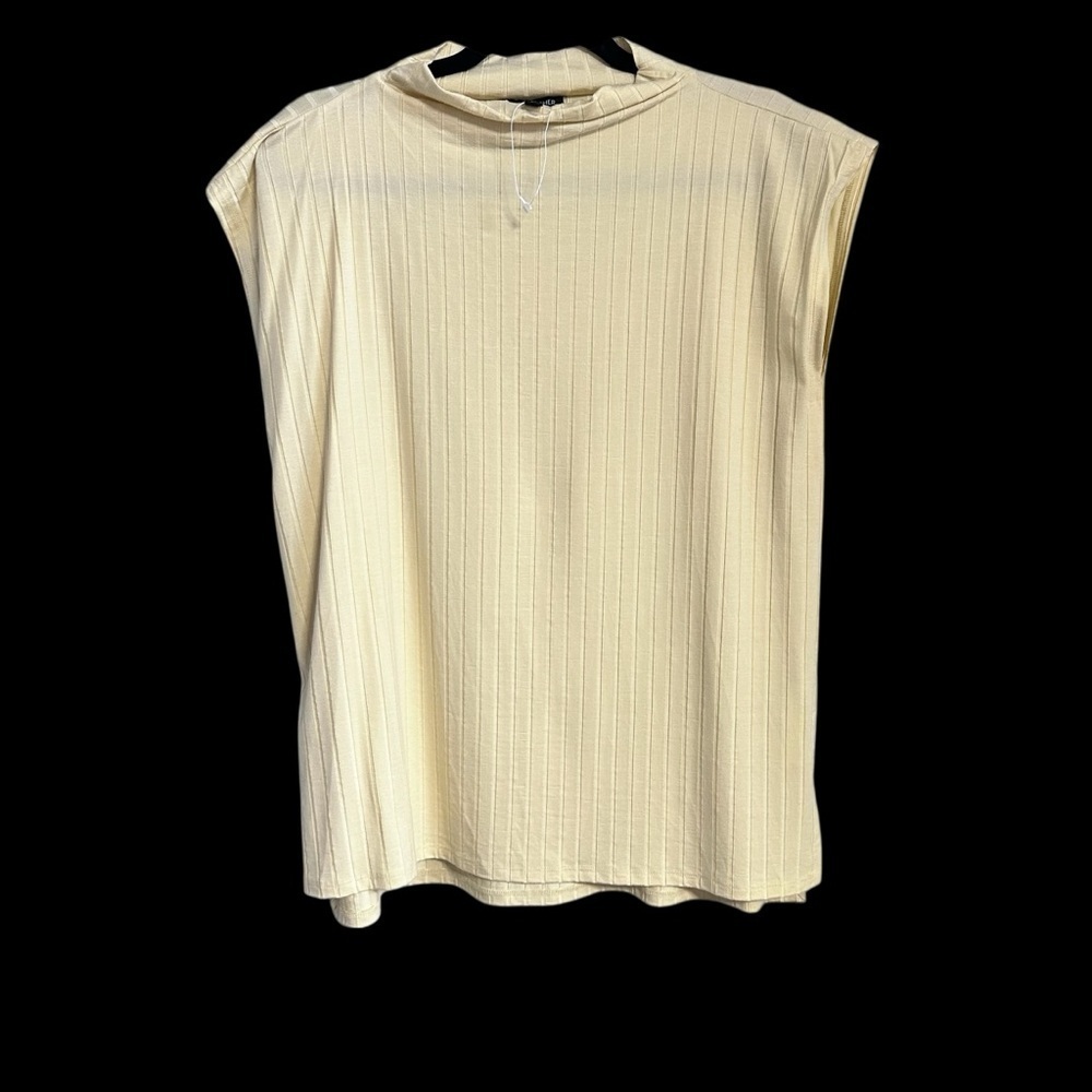 NWOT Eileen Fisher Women's Yellow Wide Rib Stretch Square Top in size S